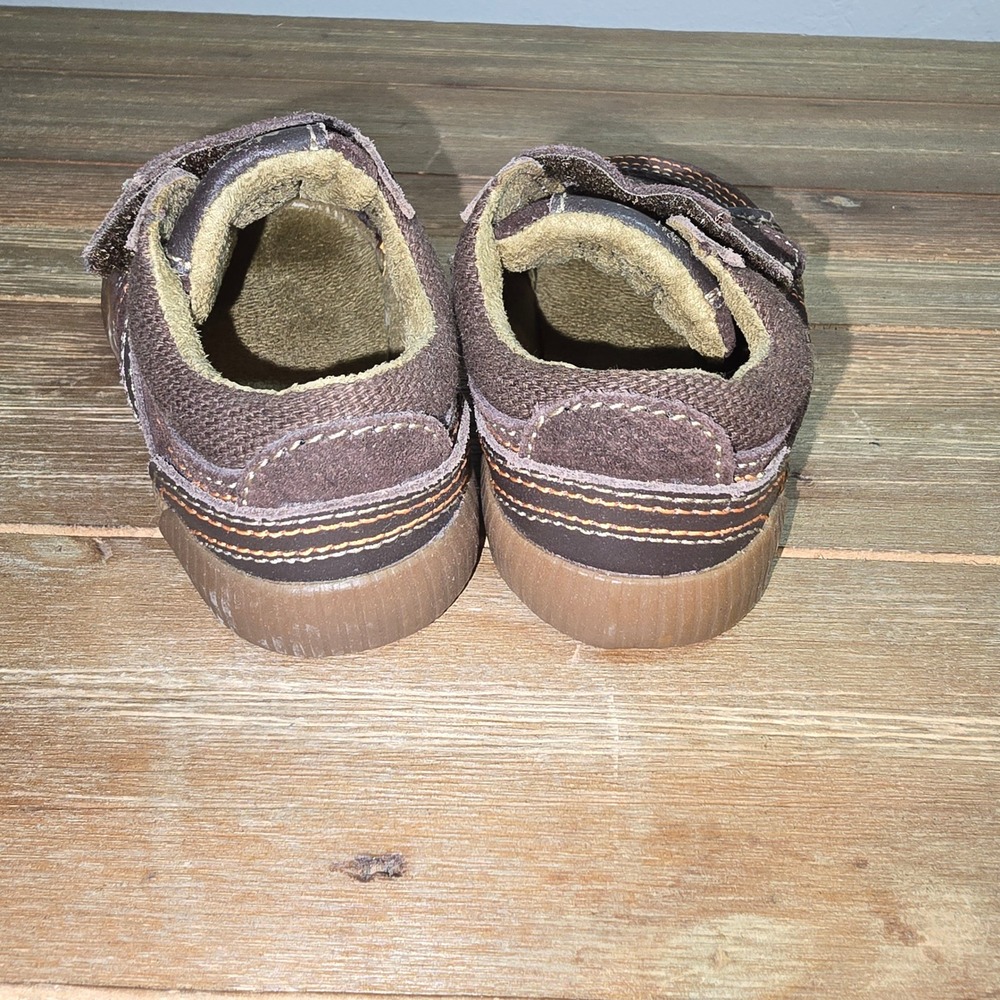 Stride Rite Lil Prescott Brown Suede Leather Baby Shoes Size 2M - Picture 3 of 5
